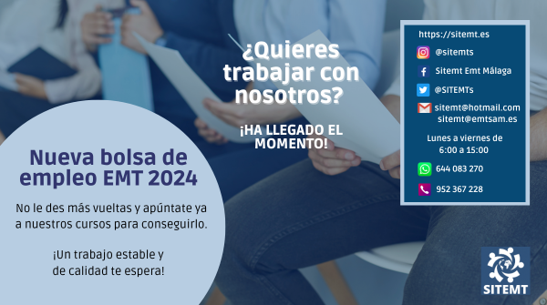 Cursos formación Sitemt para bolsa empleo EMT 2024