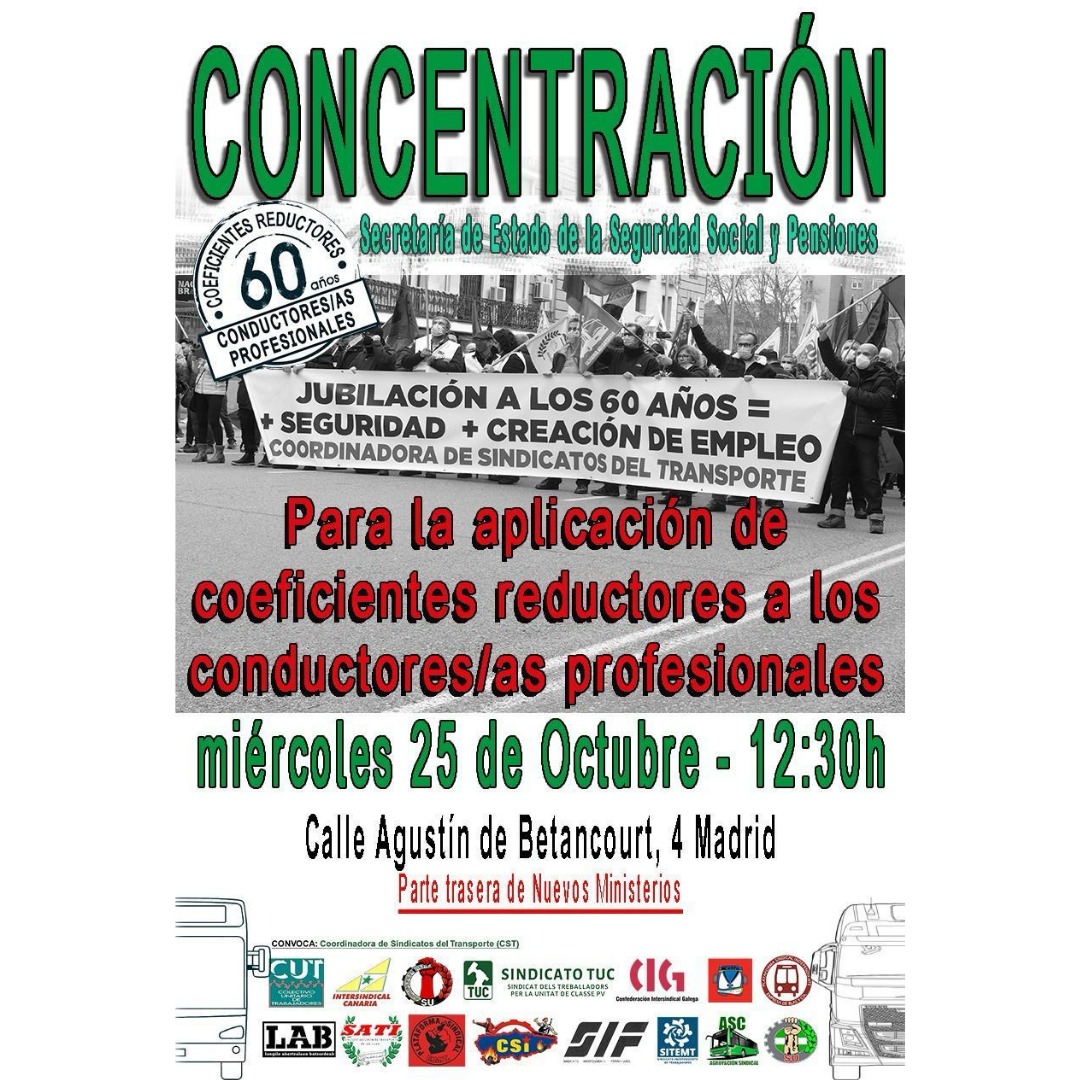 Concentración para la jubilación a los 60 años