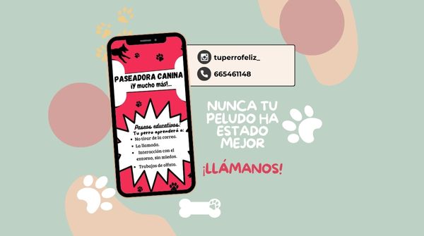 publicidad sobre paseadora canina