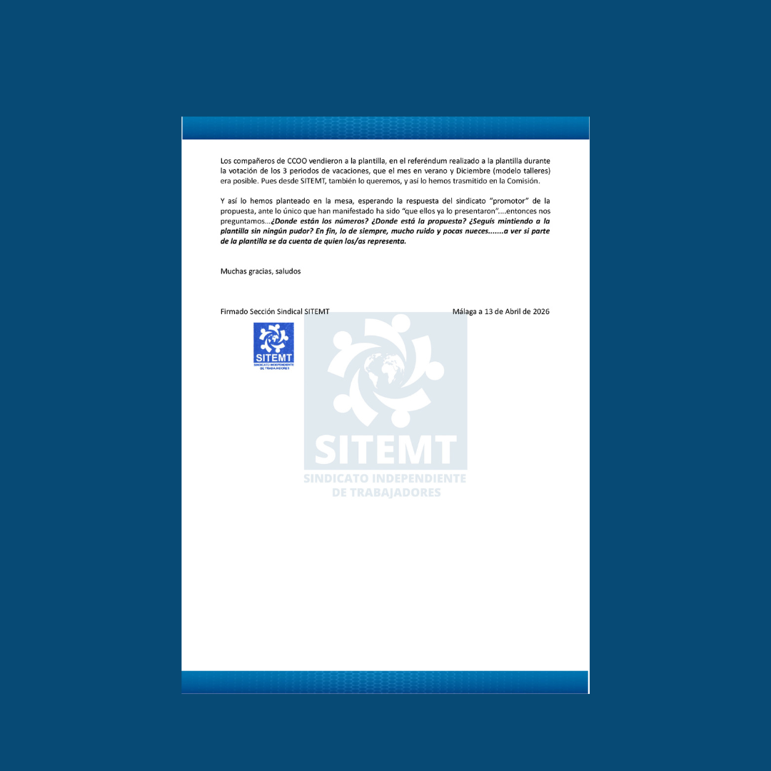 COMISIÓN DE OPERACIONES. 13 ABRIL 2026